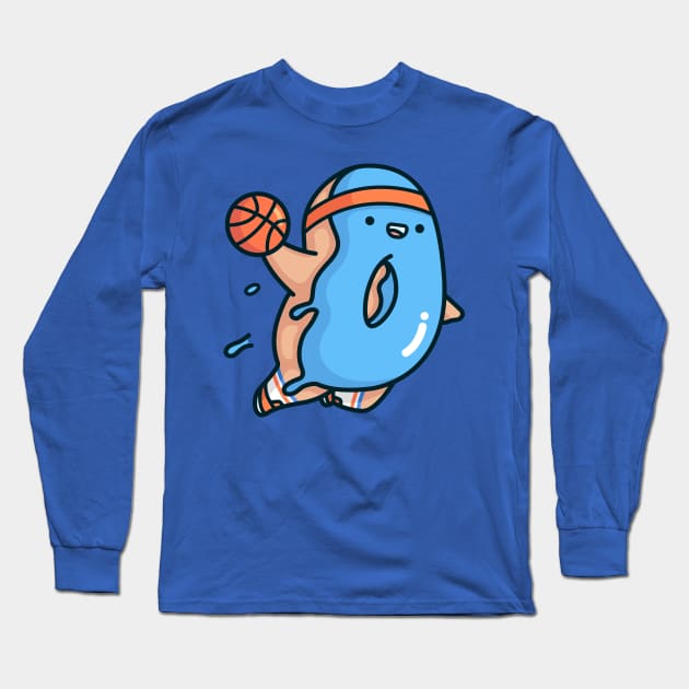 Blue Dunkin Donut Long Sleeve T-Shirt by Proud Potato